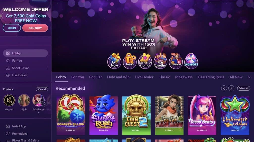 PlayFame Casino Screenshot